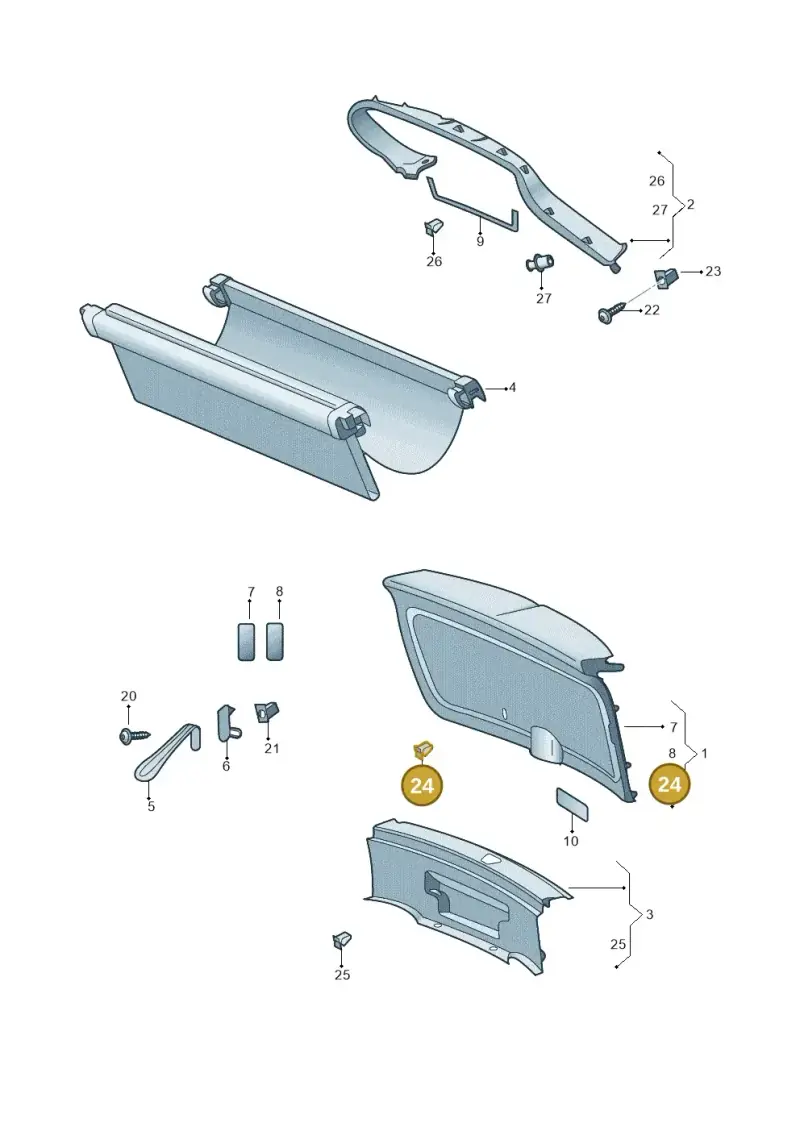 4B0867276A — Skoda Octavia (2019-2024) diagram 585867900, position 24