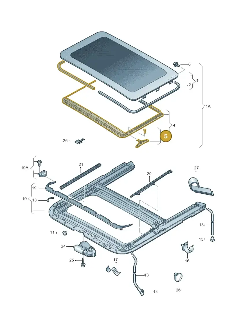 4B0877165 — Skoda Superb (2013-2015) diagram 632877100, position 5