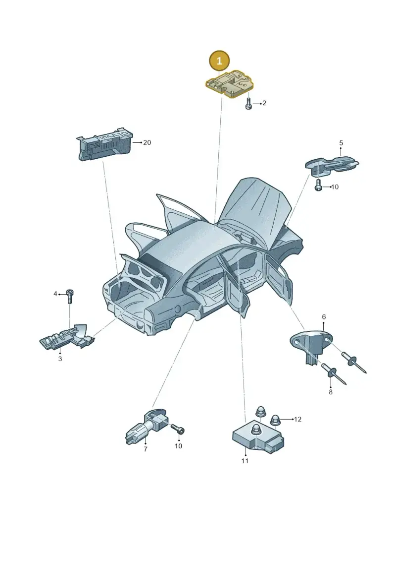 4B0959591K — Skoda Superb (2013-2015) diagram 632959000, position 1