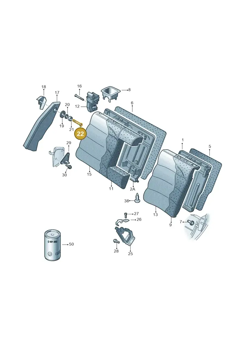 4B9885619C — Skoda SUPERB                 02> (2001-) diagram 265885700, position 22