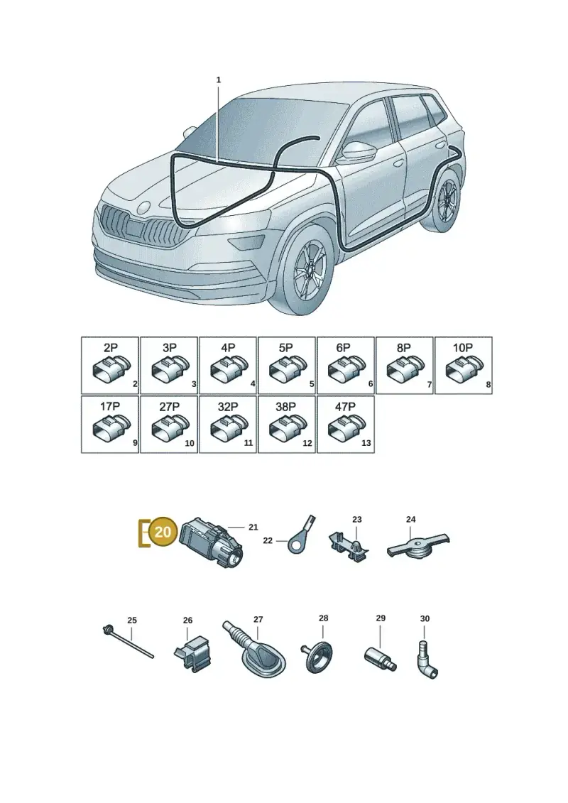 4E0972401 — Skoda Kodiaq (2018-2022) diagram 804971085, position 20