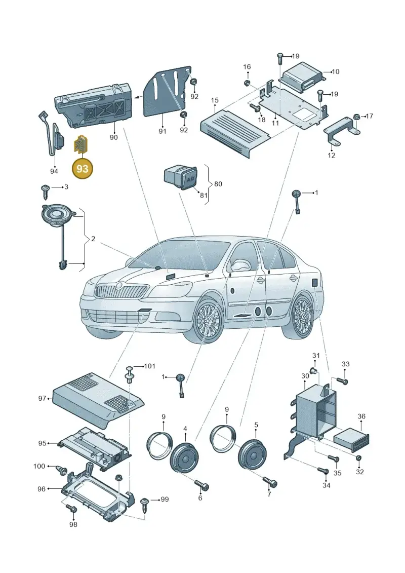 4F0035909 — Skoda Octavia (2017-2020) diagram 753000040, position 93