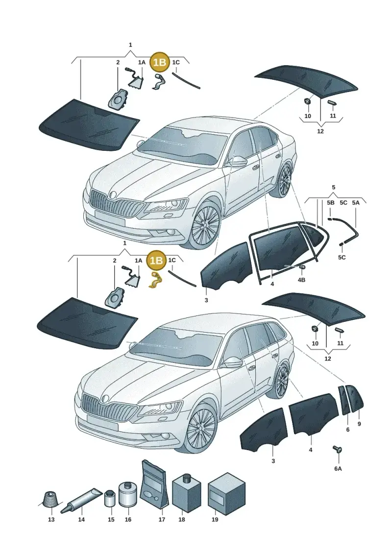 4L0907671 — Skoda Superb Combi (2023-) diagram 3p0845000, position 1B