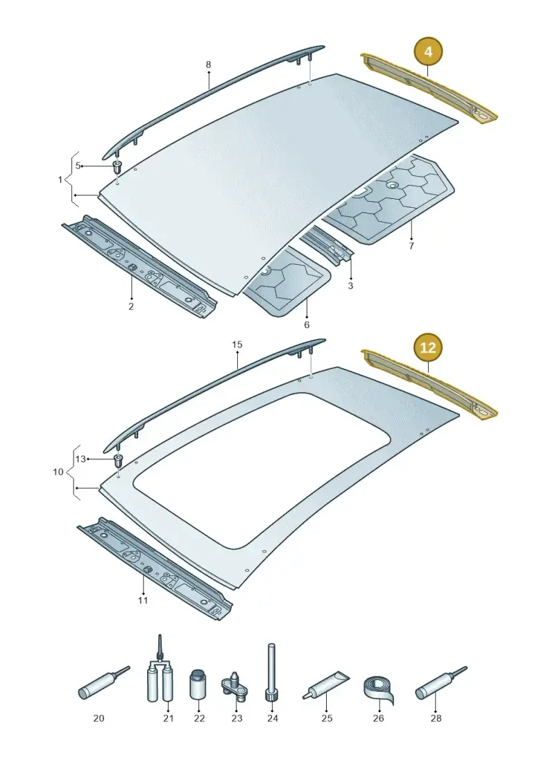 571817163 — Volkswagen Tiguan (2023-2025) diagram 884817000, position 4+12