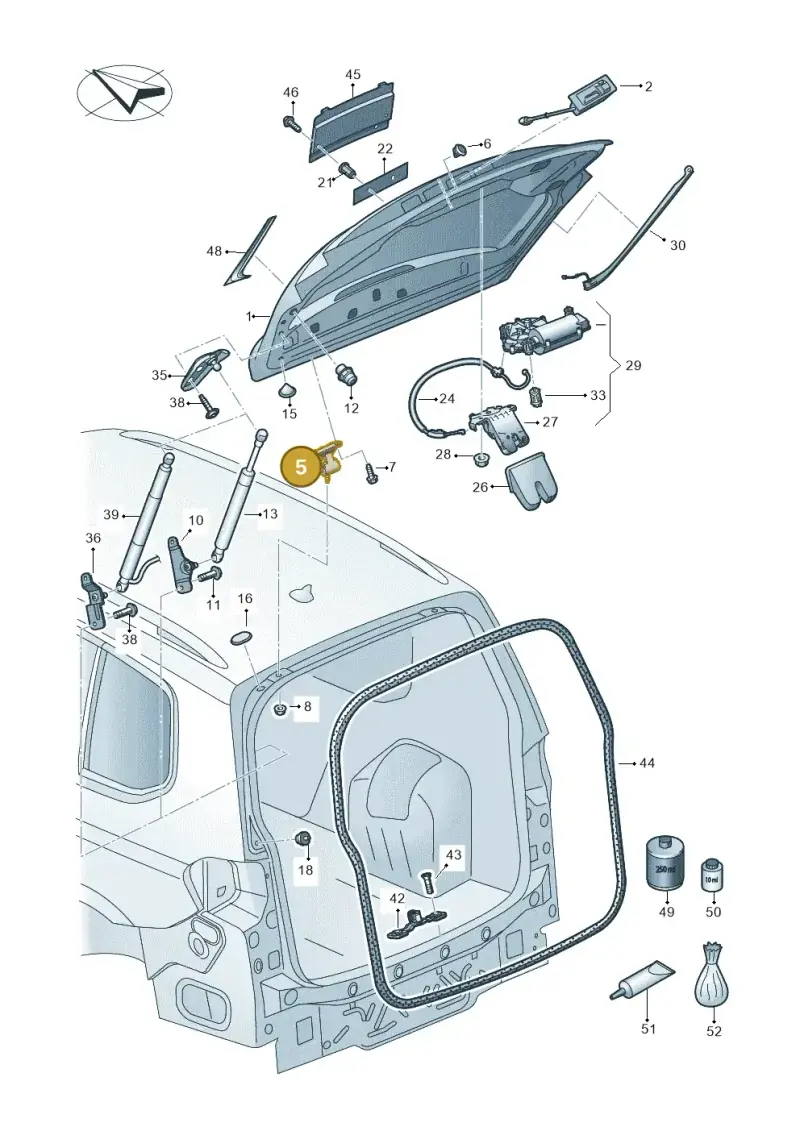 571827301 — Volkswagen Touran (2015-2025) diagram 869827000, position 5