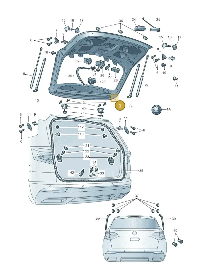 57A827023A — Skoda Karoq (2017-2023) diagram 834827000, position 1