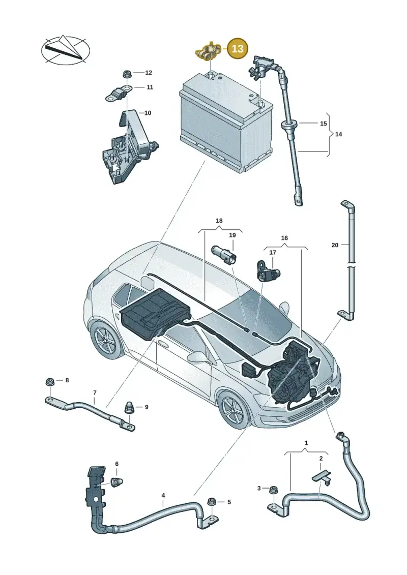 5C6915135A — Skoda Octavia (2019-2024) diagram 5h0971005, position 13