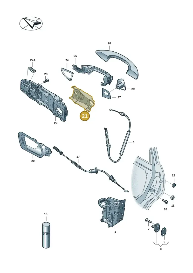 5E0837349A — Skoda Octavia (2019-2024) diagram 585839001, position 21