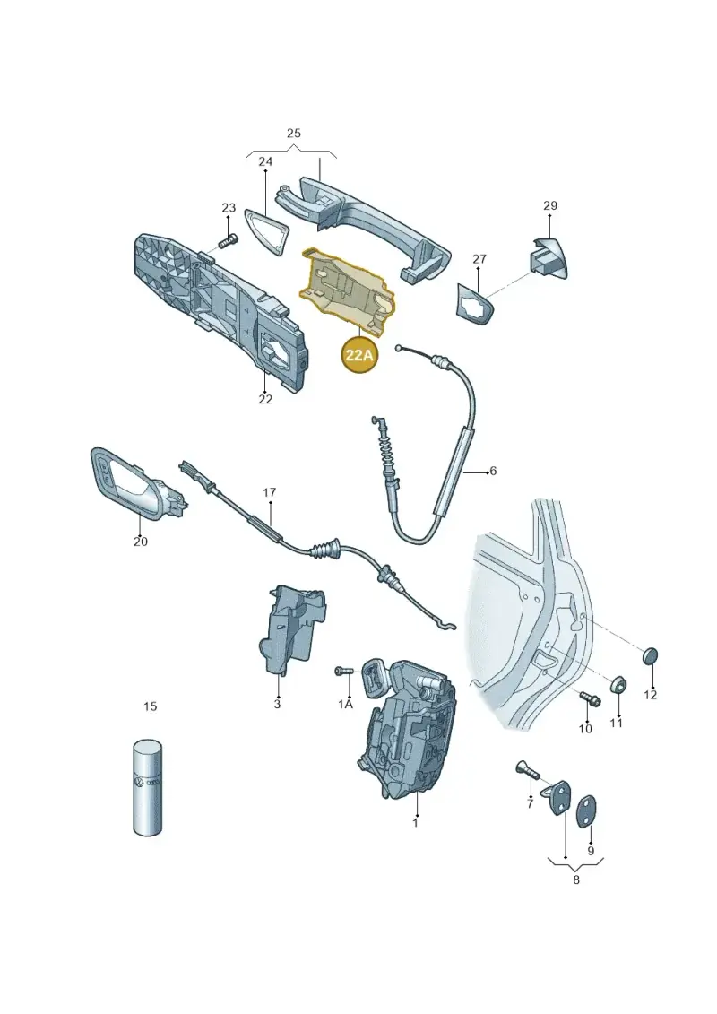 5E0837349A — Skoda Superb NF (2015-2023) diagram 881839000, position 22A