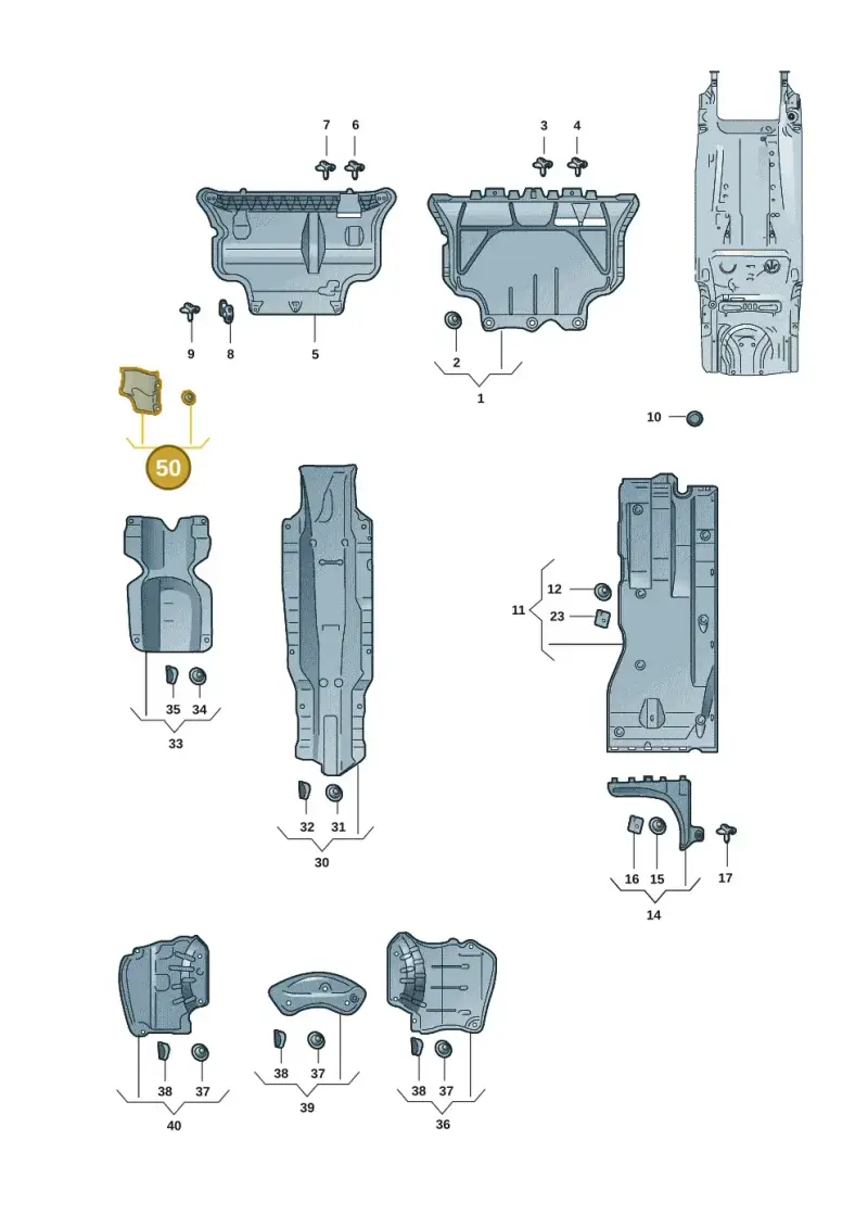 5E3825841A — Skoda Octavia (2019-2022) diagram 585825105, position 50