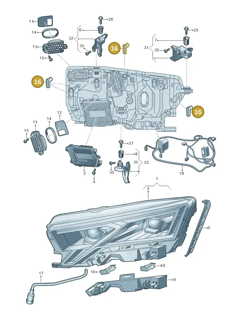 5E3941131 — Skoda Octavia (2019-2022) diagram 585941110, position 16