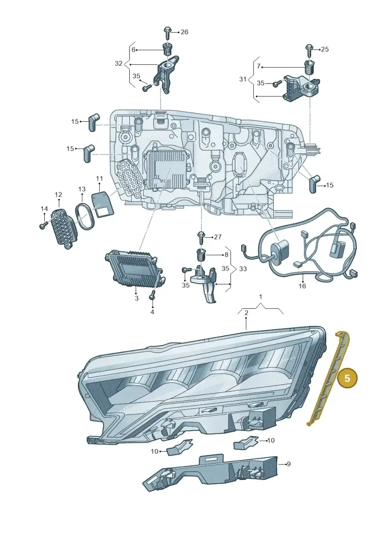 5E3941135 — Skoda Octavia (2019-2022) diagram 585941100, position 5