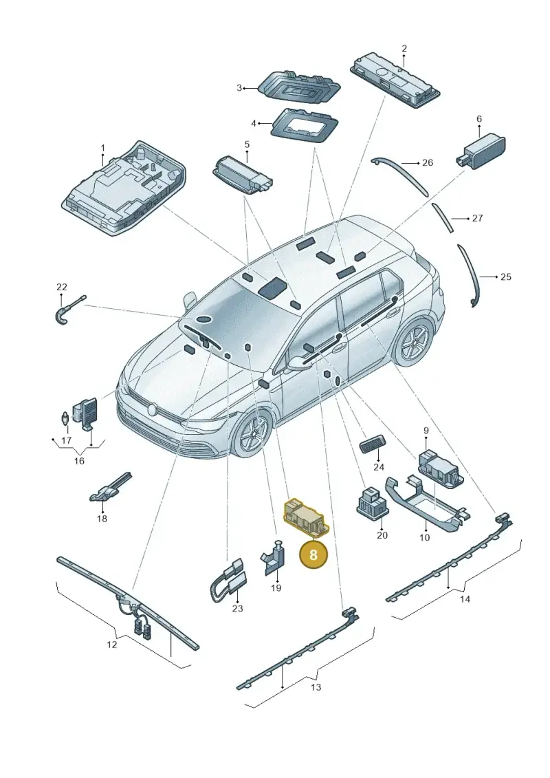5E3947415 — Skoda Octavia (2019-2022) diagram 585947000, position 8