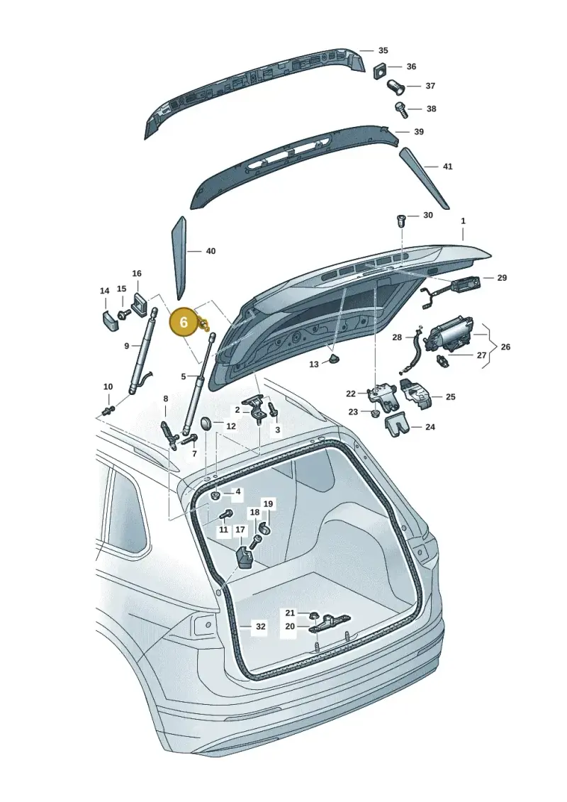 5E5827439A — Skoda Kodiaq (2016-2024) diagram 804827001, position 6