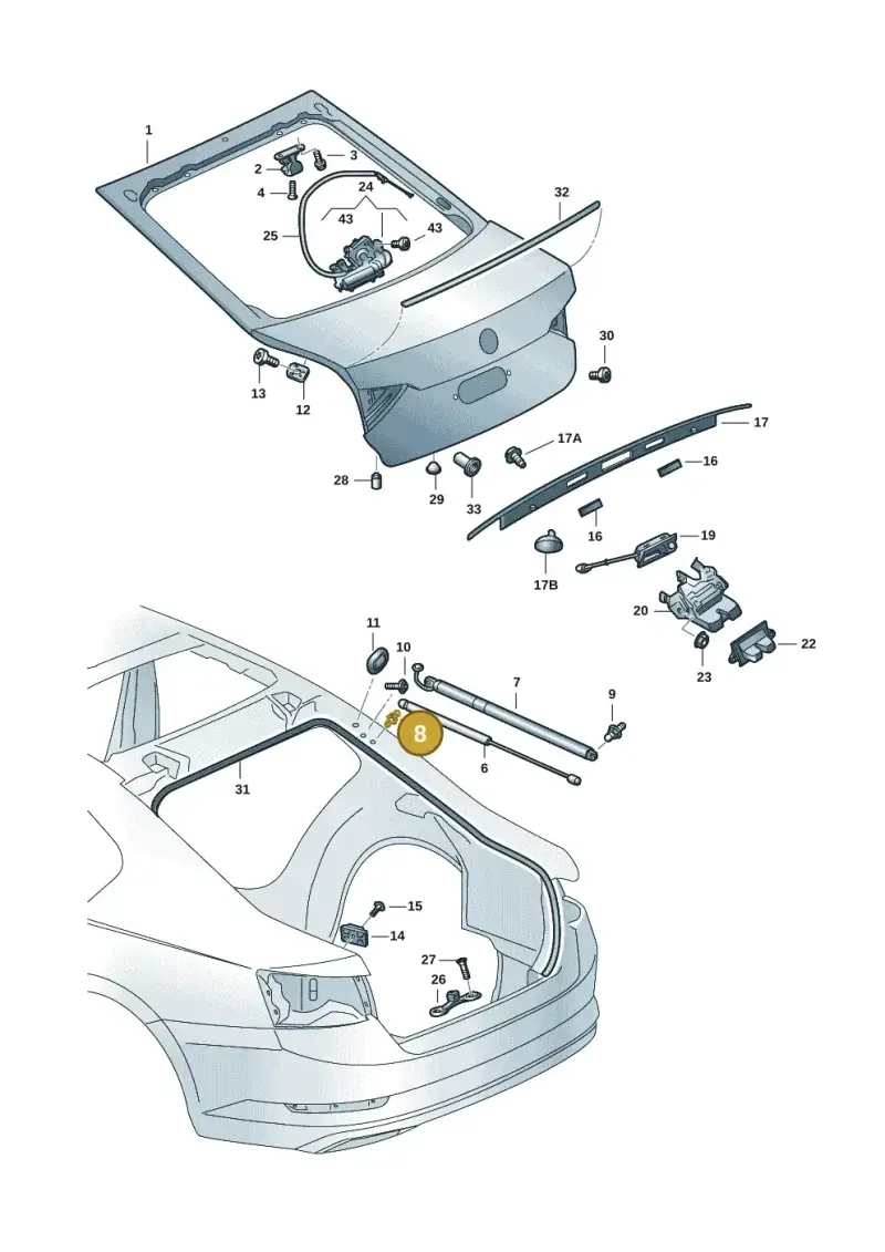 5E5827439A — Skoda Superb Combi (2015-2024) diagram 851827015, position 8