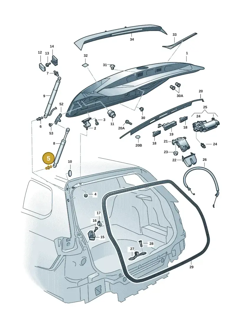 5E5827439A — Skoda Superb Combi (2015-2024) diagram 851827035, position 5