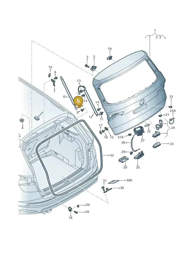5E5827439A — SEAT Ateca Style (2016-) diagram 893827000, position 5