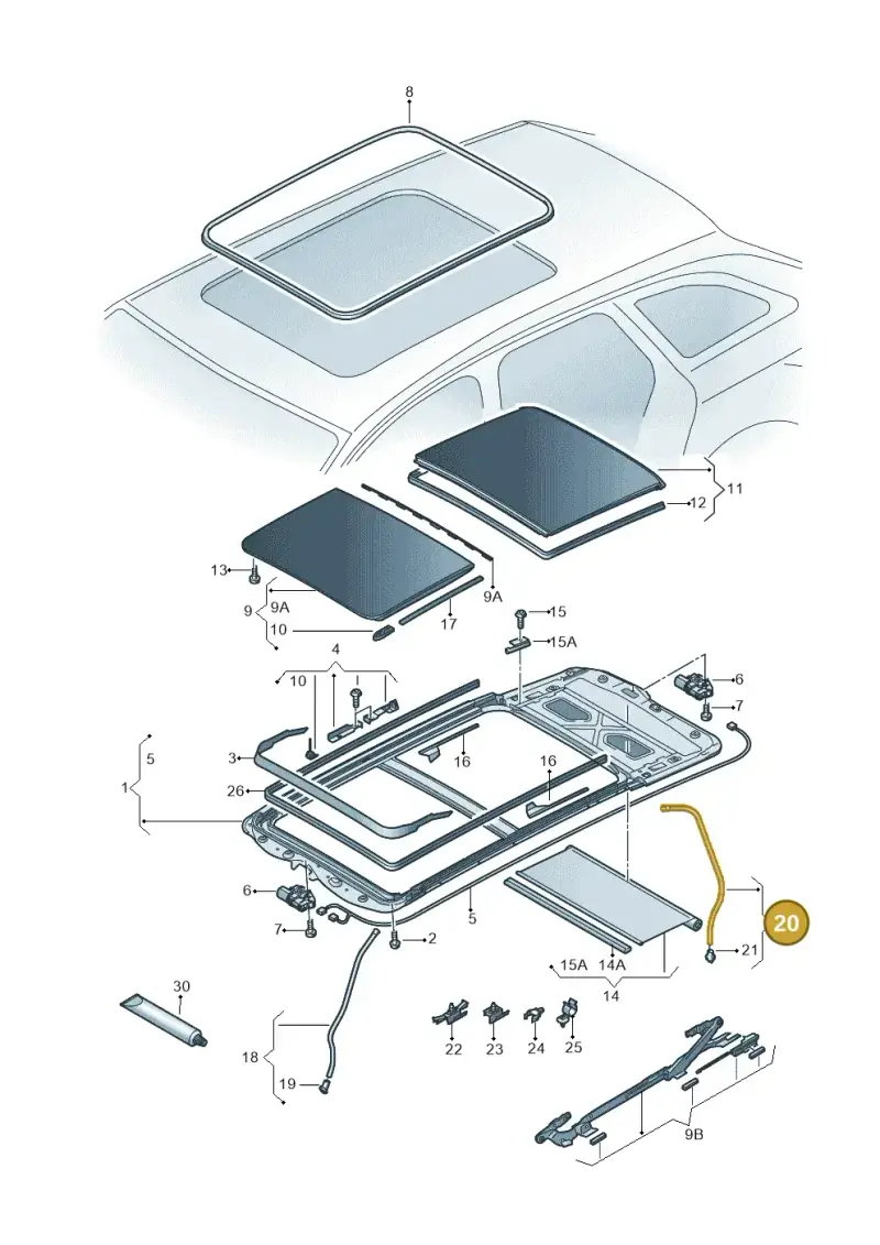 5E9877203A — Skoda Octavia (2017-2020) diagram 753877200, position 20