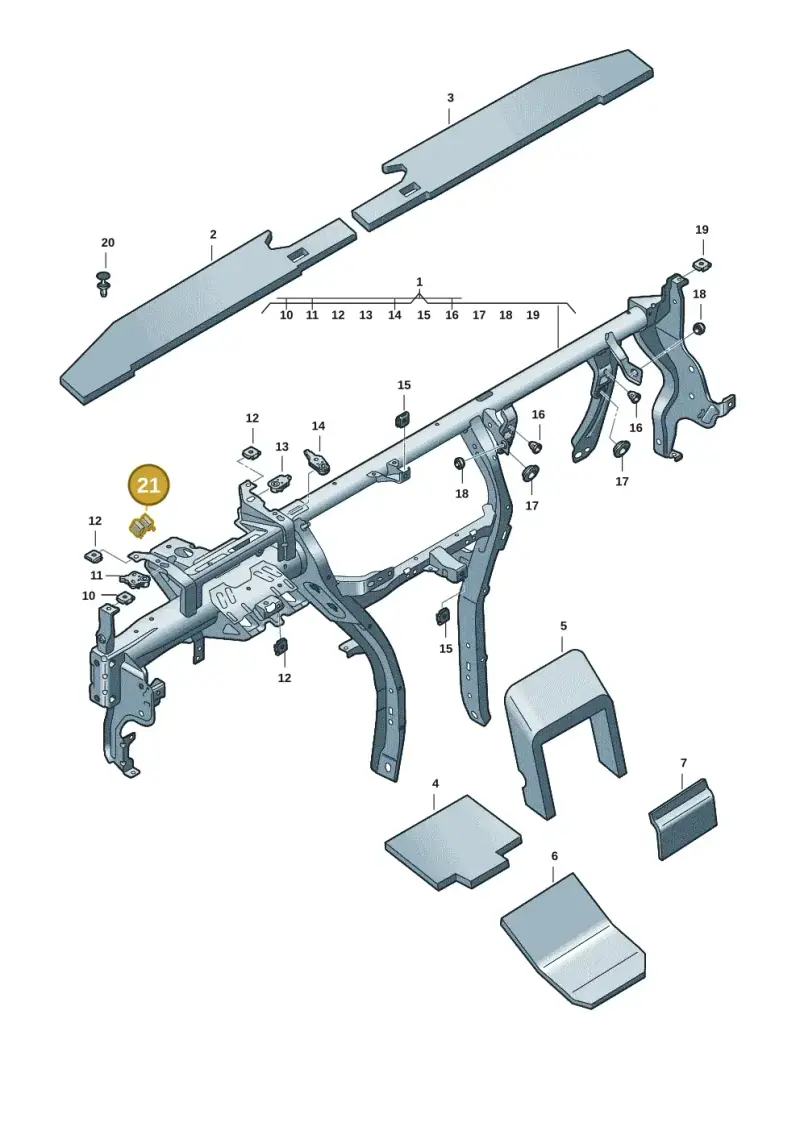 5G0857173 — Skoda Superb Combi (2023-) diagram 3p0857000, position 21