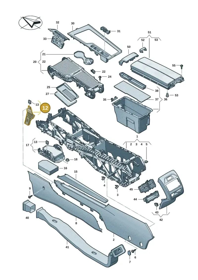 5G2863143E — Skoda Superb Combi (2023-) diagram 3j0863500, position 12