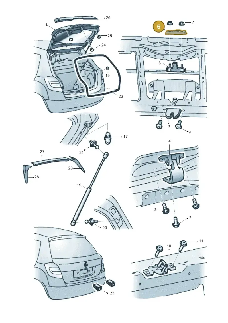 5J0827229 — Skoda Fabia Scout (2010-2014) diagram 608827100, position 6