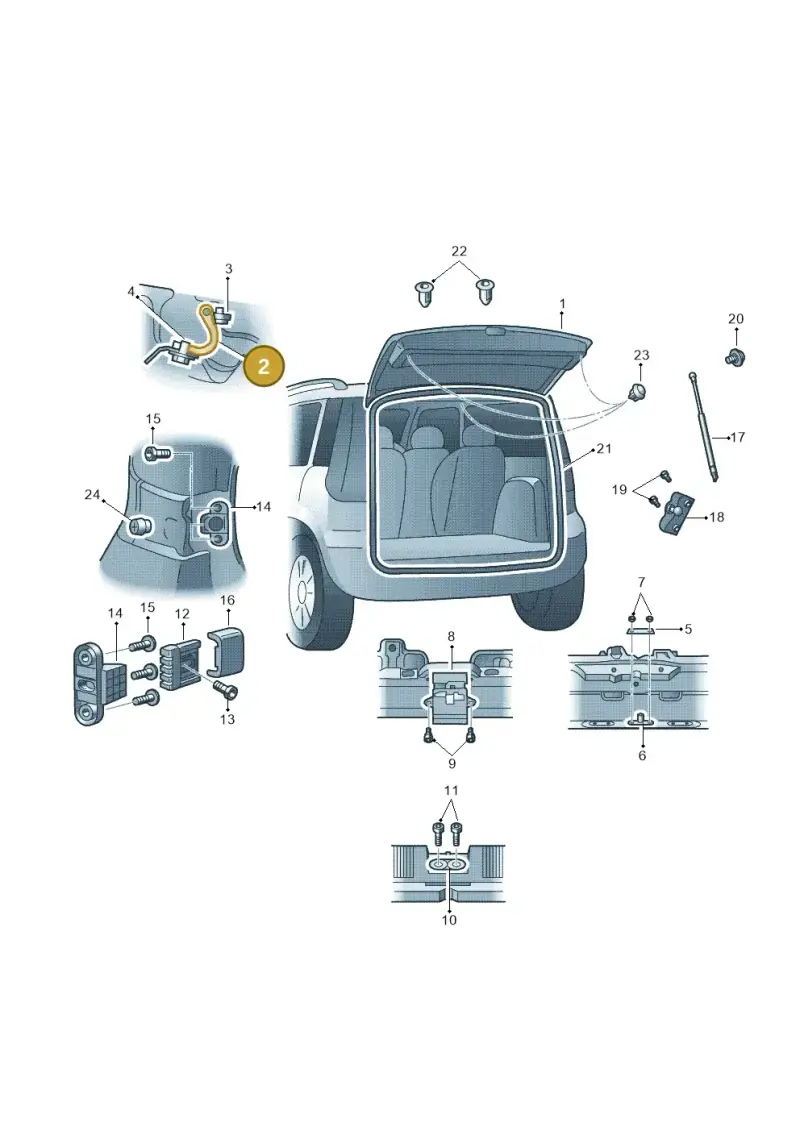 5J0827301A — Skoda Yeti (2013-2017) diagram 666827100, position 2