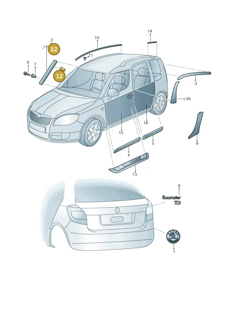 5J0853573 — Skoda ROOMSTER               06> (2006-) diagram 481853000, position 12