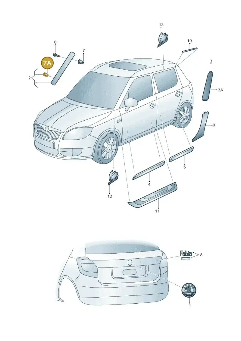 5J0853573 — Skoda Fabia Scout (2010-2014) diagram 697853000, position 7A