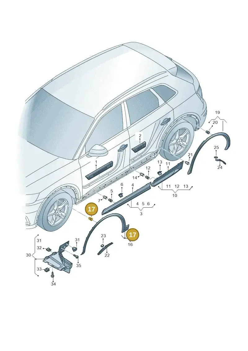 5J0853573 — Audi Q5 (2016-2025) diagram 896853000, position 17