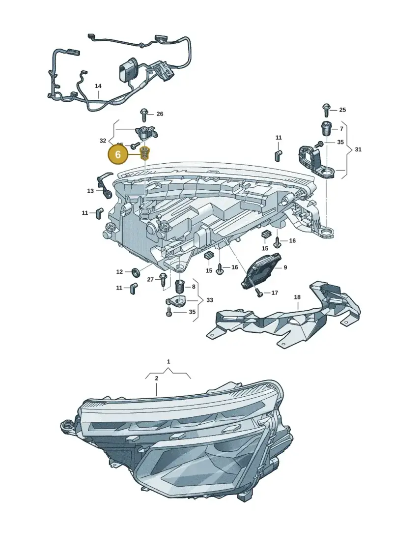 5J0941141E — Skoda Kamiq (2019-2020) diagram 584941115, position 6
