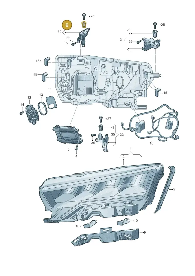5J0941141E — Skoda Octavia (2019-2022) diagram 585941100, position 6