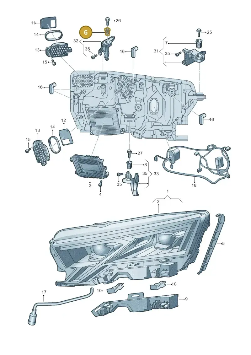 5J0941141E — Skoda Octavia (2019-2022) diagram 585941110, position 6