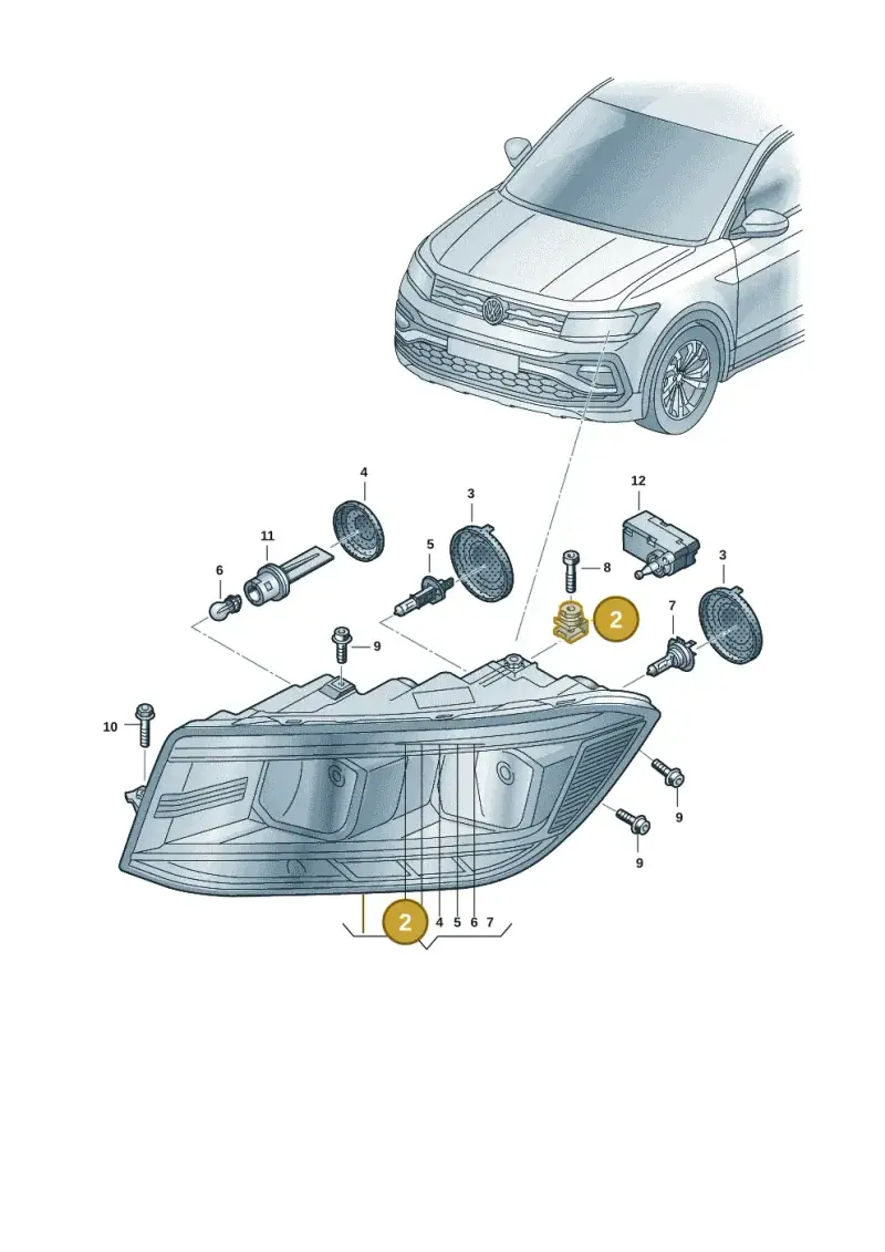 5J0941141E — Volkswagen Taigun 1.0 (2021-) diagram 62i941000, position 2