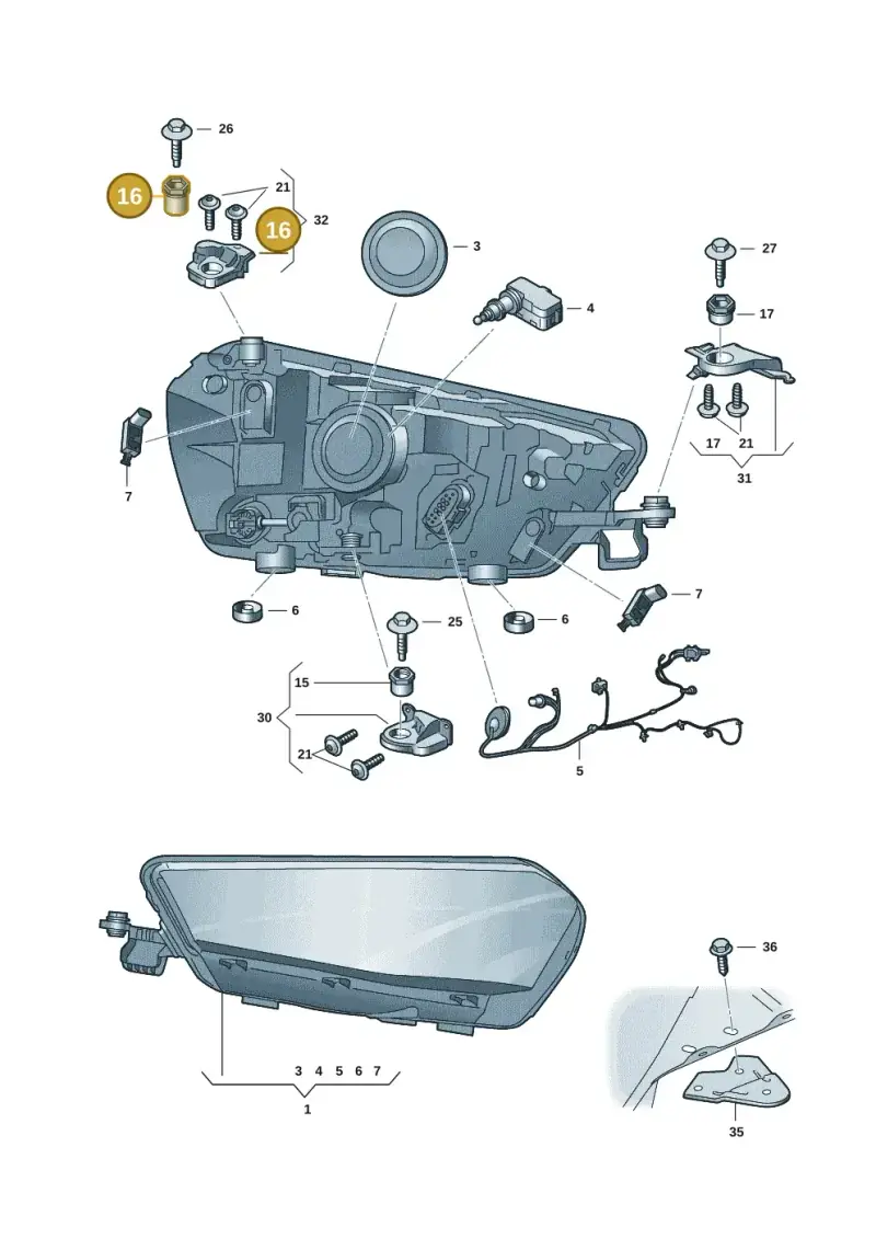 5J0941141E — Skoda Fabia (2021-2022) diagram 6vn941000, position 16