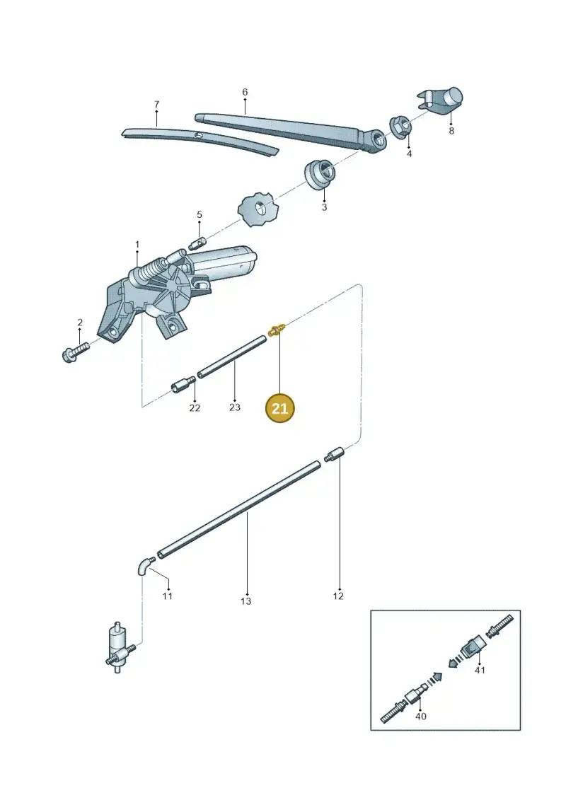 5J0955871B — Skoda Yeti (2013-2017) diagram 666955300, position 21