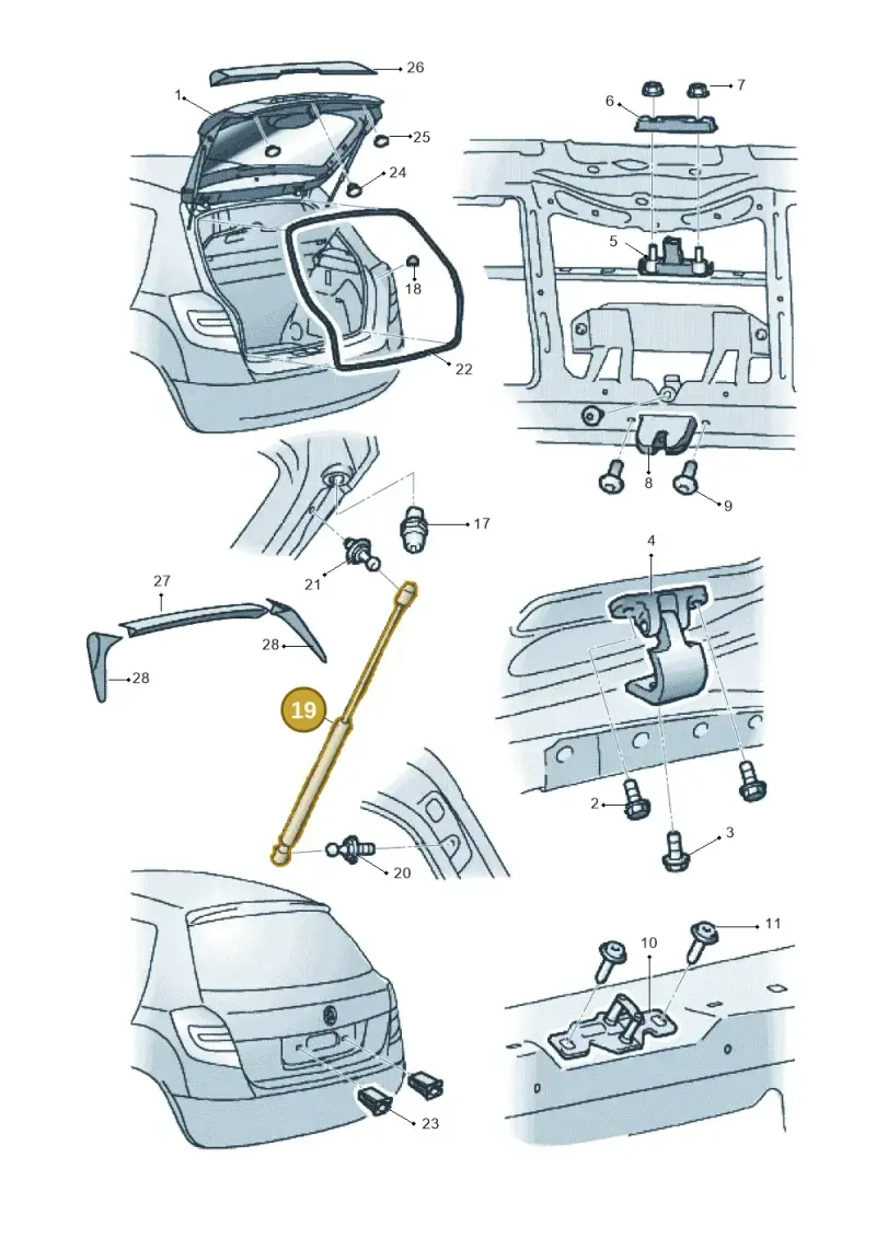 5J6827550B — Skoda Fabia Scout (2010-2014) diagram 608827100, position 19