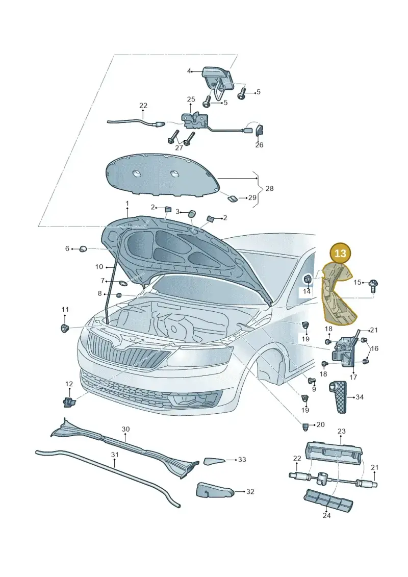 5JA823301A — Skoda Rapid (2012-2022) diagram 740823100, position 13