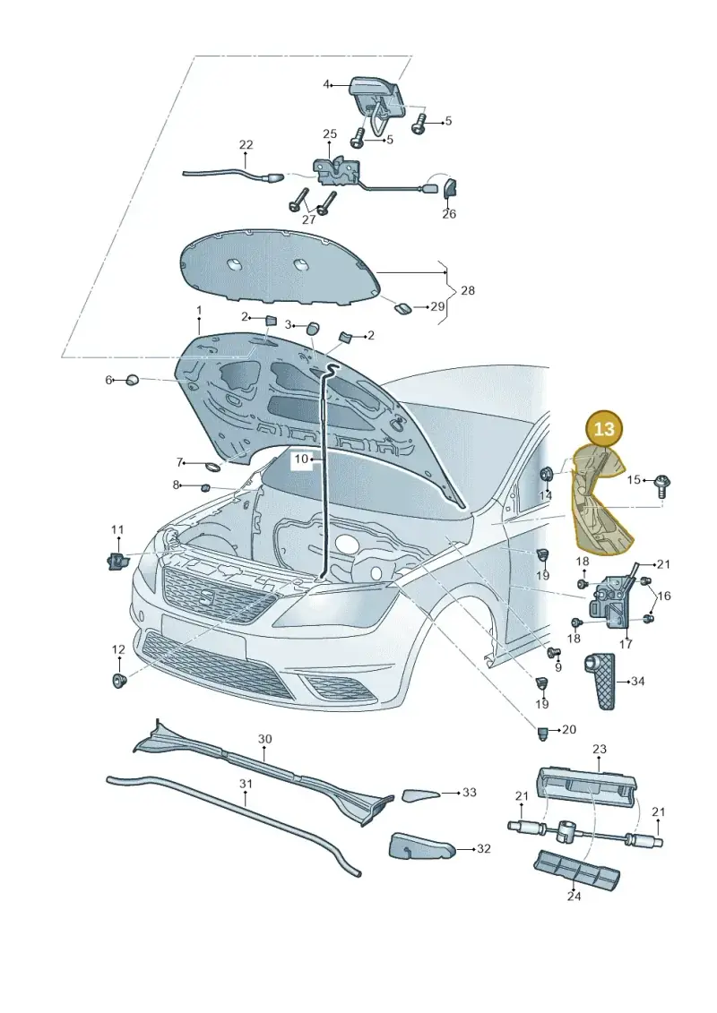 5JA823301A — SEAT Toledo (2015-2019) diagram 742823000, position 13