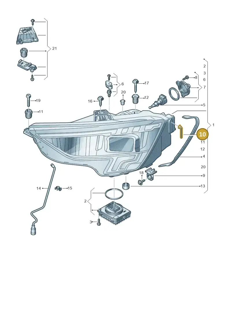 5JA941141 — Audi A3 Sportback (2019-2025) diagram 596941050, position 10