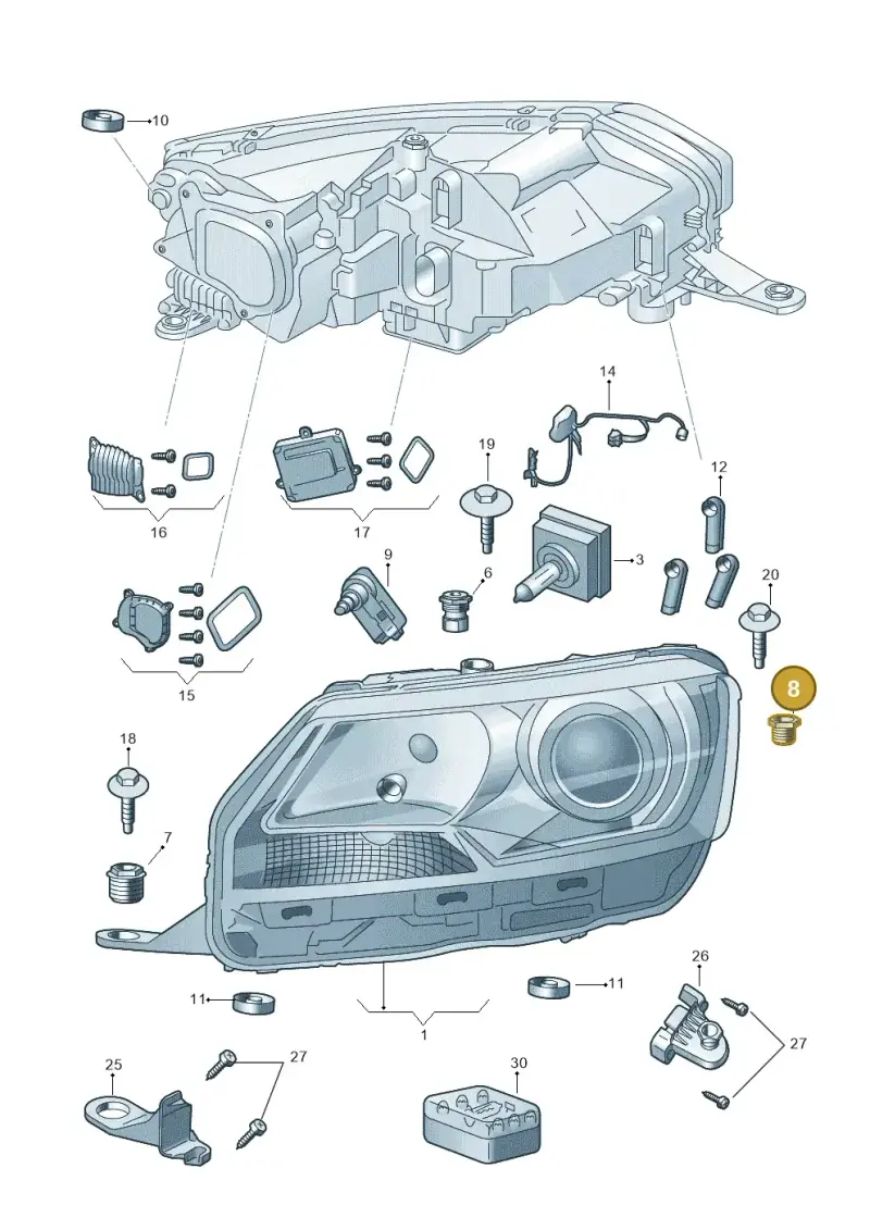 5JA941142 — Skoda Rapid (2012-2022) diagram 740941210, position 8