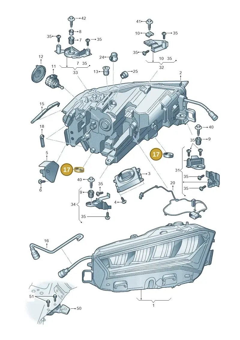 5JA941425 — Skoda Superb Combi (2023-) diagram 3p0941000, position 17