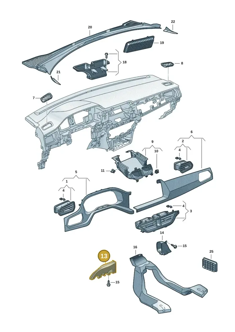 5JB819151A — Volkswagen Polo 1.6 (2020-2022) diagram 62x819300, position 13