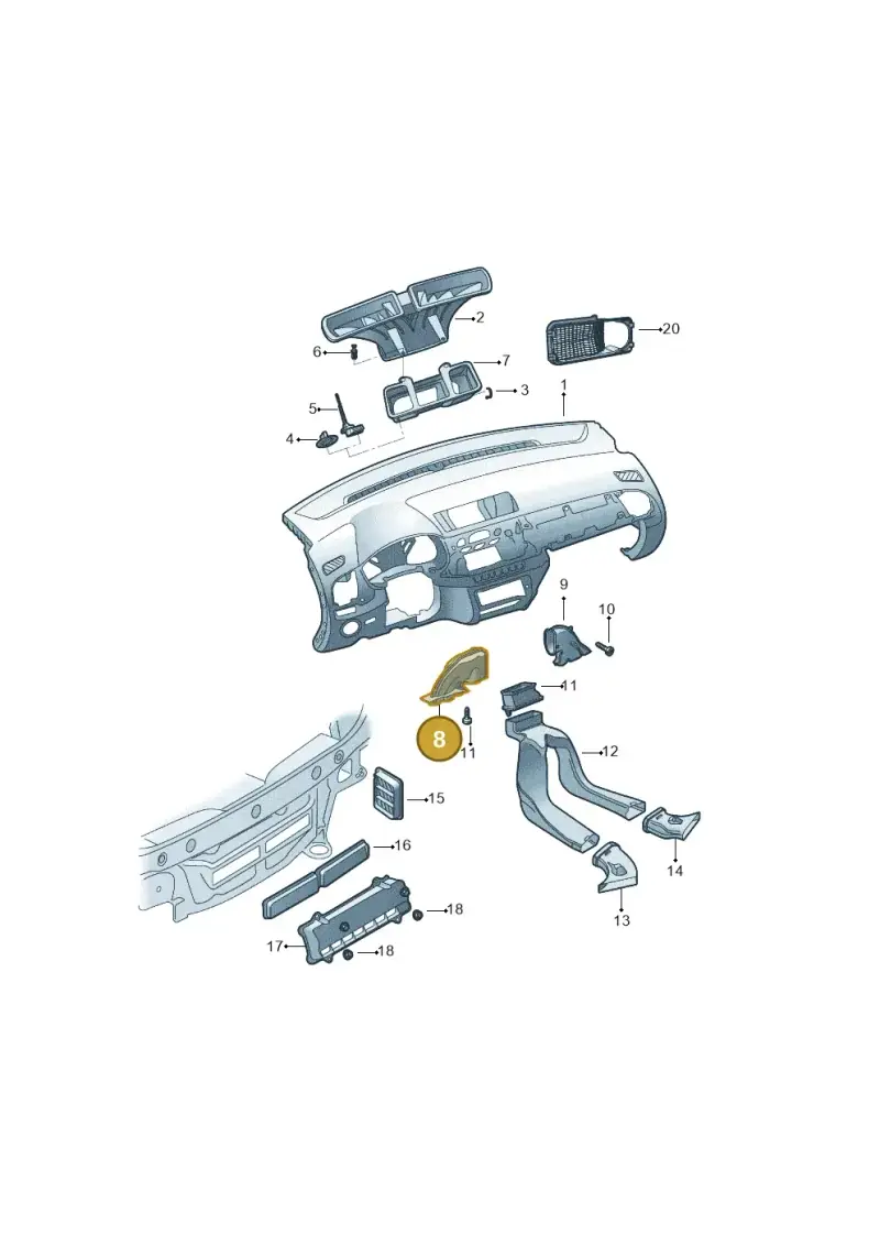 5JB819151A — Skoda Fabia NF HB (2015-2018) diagram 864819300, position 8