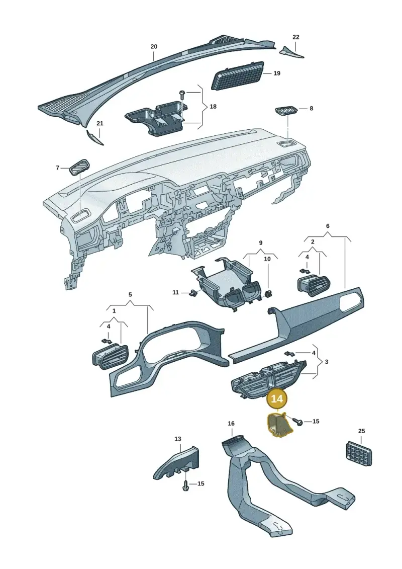 5JB819152 — Volkswagen Polo 1.6 (2020-2022) diagram 62x819300, position 14