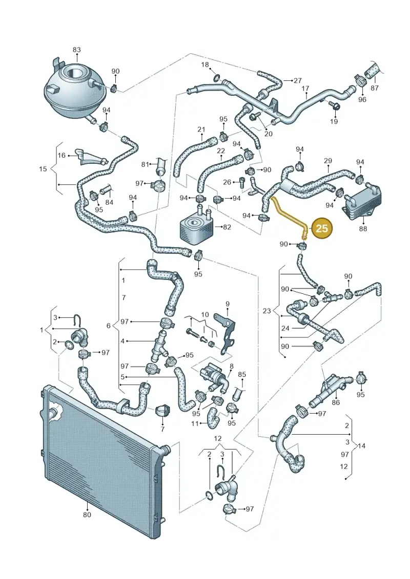 5K0121070C — Skoda Superb (2013-2015) diagram 627121600, position 25