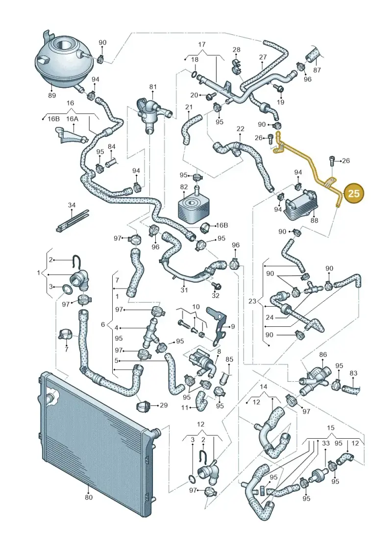 5K0121070C — Skoda Yeti (2013-2017) diagram 650121620, position 25