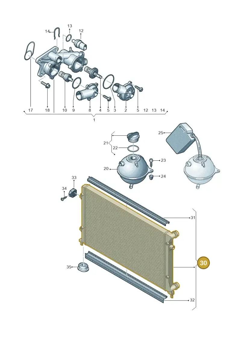 5K0121251AA — Skoda Superb (2013-2015) diagram 409121700, position 30