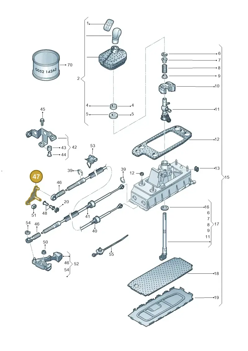 5K0711203 — Skoda Octavia ambiente (2008-2013) diagram 663711300, position 47