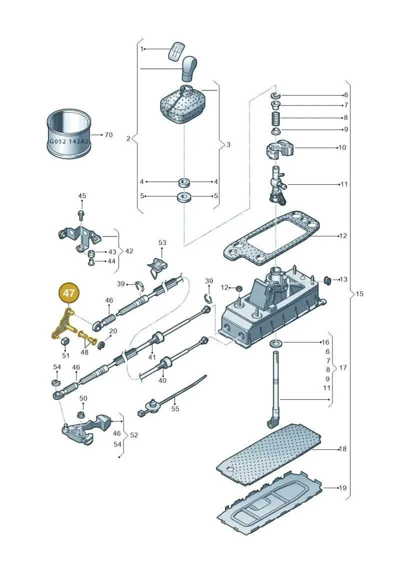 5K0711203A — Skoda Yeti (2013-2017) diagram 419711350, position 47