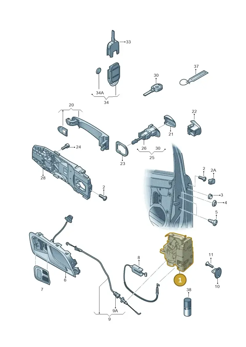 5K2837015B — Skoda Yeti (2009-2013) diagram 632837000, position 1